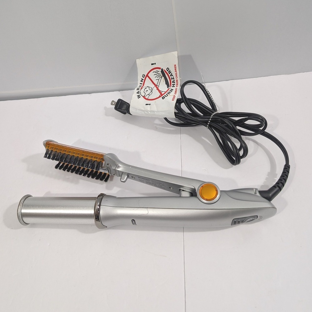 InStyler Rotating Iron Silver 1.25 Inch Hair Curler Straightener Tested WORKS